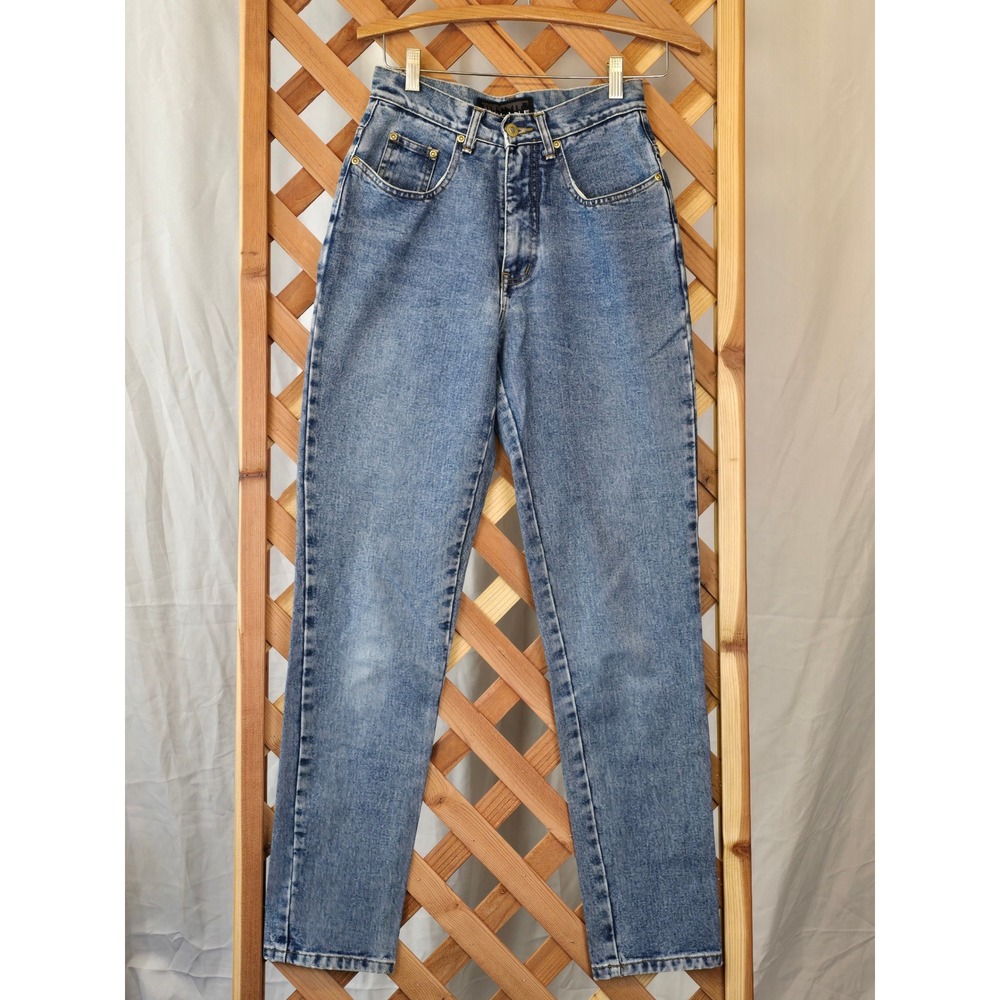 NY Line Jeans Women 24 Blue High Rise Straight Leg Denim -Excellent